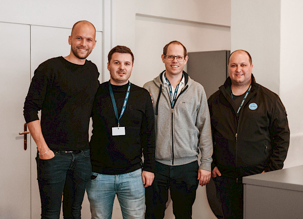 Chris Huck (TANSS), Christian Lieb (acomm GmbH), Philipp (woasi), Alexander Felsheim (acomm GmbH)